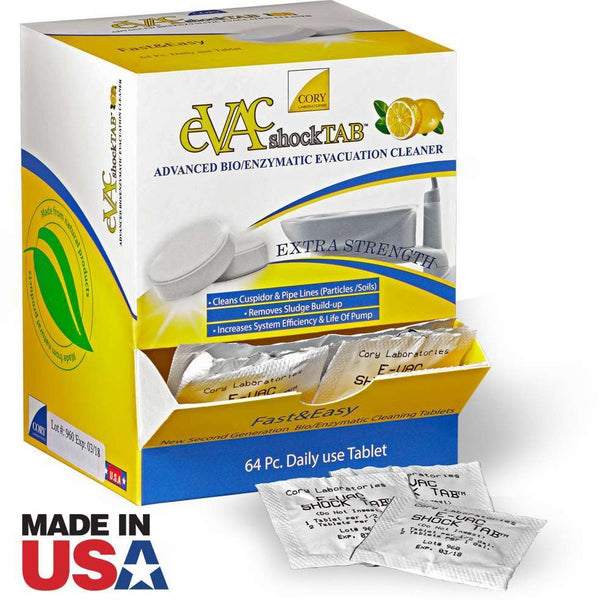 Evacuation Cleaner | EvacShock Enzymatic Tablets | Cory Labs (64/box)