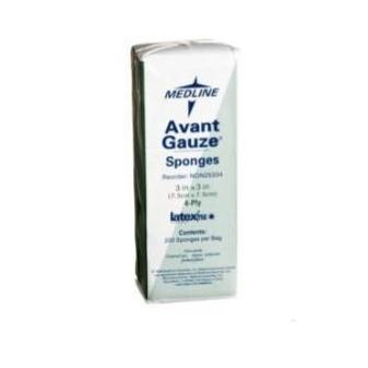Gauze | 4-Ply Non-Sterile, 7.5cm x 7.5cm (3"x 3") | Medline (200/pk or 4000/case)
