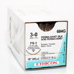 Sutures | 3-0 Silk | Ethicon by Johnson & Johnson (12/package)